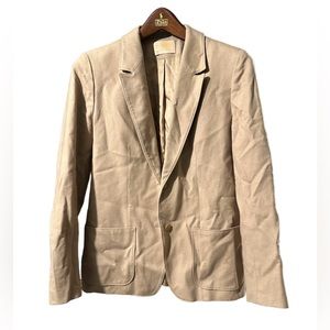 Vintage Pendleton Blazer Jacket Tan Brown Lined Wool Women's Size 8